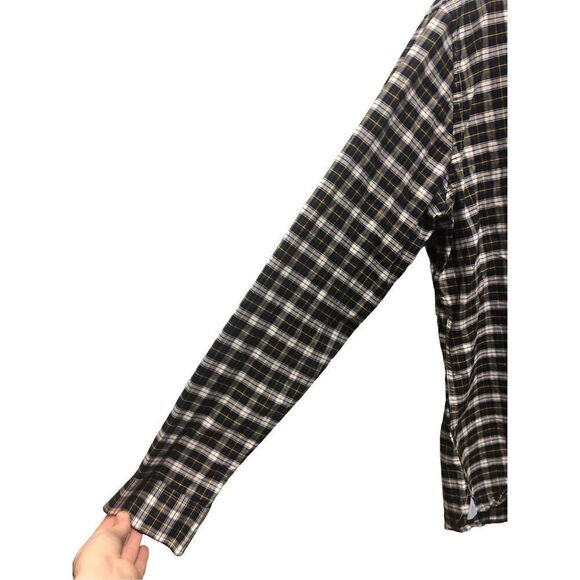 Dockers Mens Blue and White Gingham Plaid Collared Long Sleeve Button Up Shirt S - Picture 3 of 8